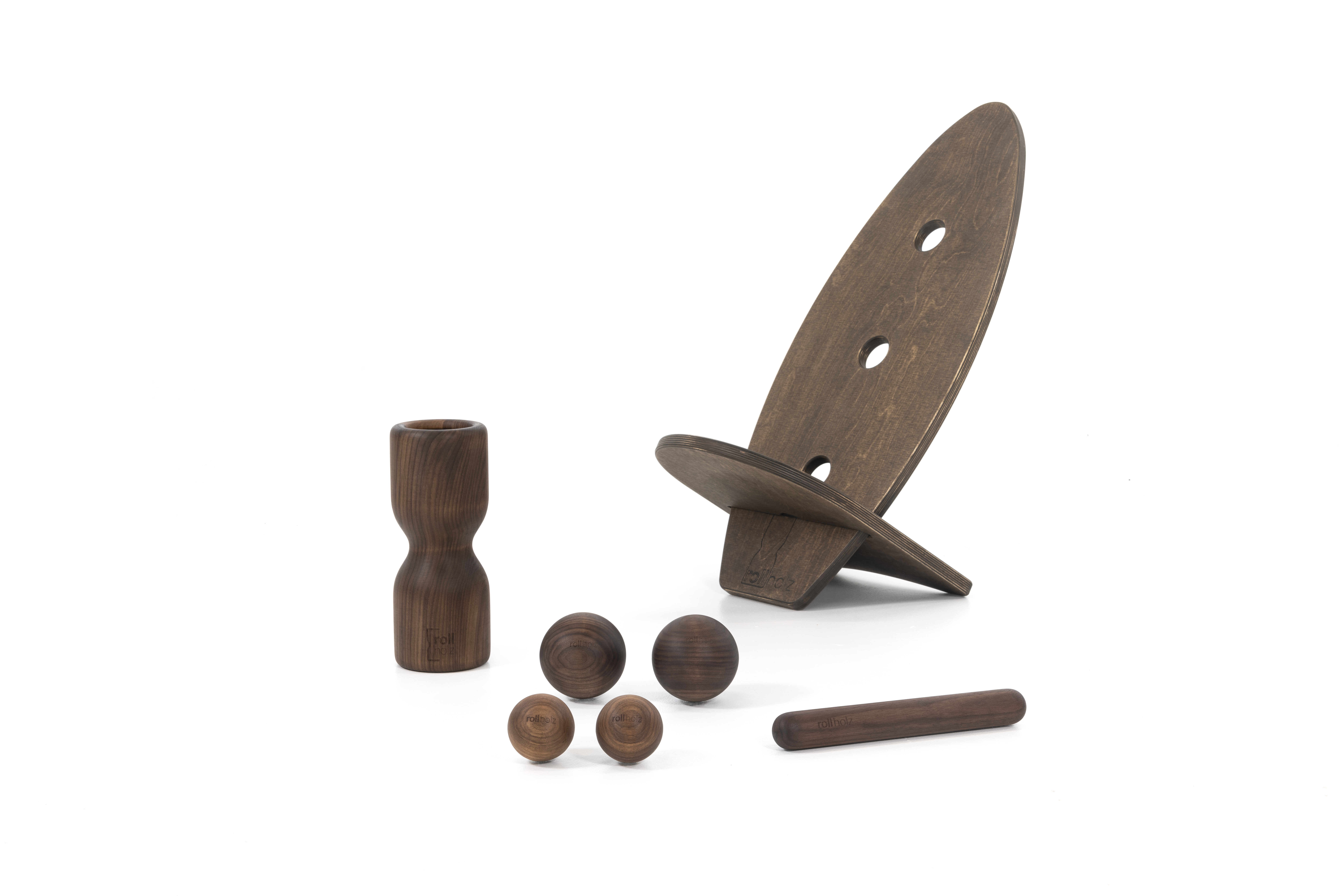 Rollbrettset Walnuss